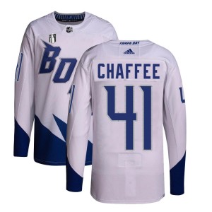 Mitchell Chaffee Men's Adidas Tampa Bay Lightning Authentic White 2022 Stadium Series Primegreen 2022 Stanley Cup Final Jersey