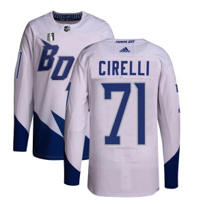Anthony Cirelli Men's Adidas Tampa Bay Lightning Authentic White 2022 Stadium Series Primegreen 2022 Stanley Cup Final Jersey