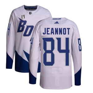 Tanner Jeannot Men's Adidas Tampa Bay Lightning Authentic White 2022 Stadium Series Primegreen 2022 Stanley Cup Final Jersey