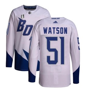 Austin Watson Men's Adidas Tampa Bay Lightning Authentic White 2022 Stadium Series Primegreen 2022 Stanley Cup Final Jersey