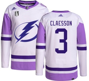 Fredrik Claesson Youth Adidas Tampa Bay Lightning Authentic Hockey Fights Cancer 2022 Stanley Cup Final Jersey