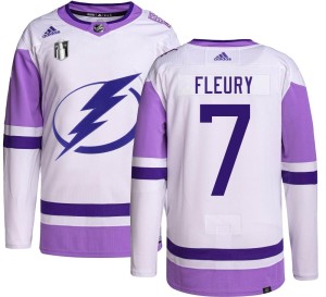 Haydn Fleury Youth Adidas Tampa Bay Lightning Authentic Hockey Fights Cancer 2022 Stanley Cup Final Jersey