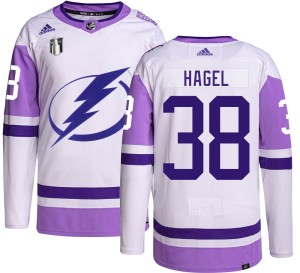 Brandon Hagel Youth Adidas Tampa Bay Lightning Authentic Hockey Fights Cancer 2022 Stanley Cup Final Jersey
