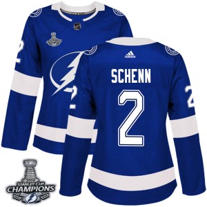 Luke Schenn Women's Adidas Tampa Bay Lightning Authentic Blue Home 2020 Stanley Cup Champions Jersey