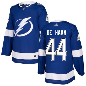 Calvin de Haan Youth Adidas Tampa Bay Lightning Authentic Blue Home Jersey