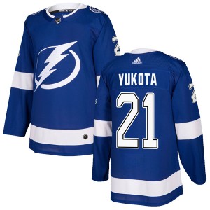 Mick Vukota Youth Adidas Tampa Bay Lightning Authentic Blue Home Jersey
