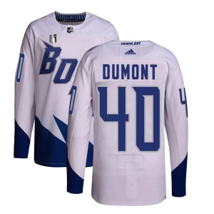 Gabriel Dumont Youth Adidas Tampa Bay Lightning Authentic White 2022 Stadium Series Primegreen 2022 Stanley Cup Final Jersey