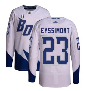Michael Eyssimont Youth Adidas Tampa Bay Lightning Authentic White 2022 Stadium Series Primegreen 2022 Stanley Cup Final Jersey