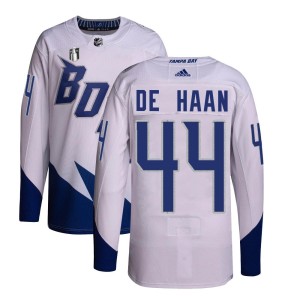 Calvin de Haan Youth Adidas Tampa Bay Lightning Authentic White 2022 Stadium Series Primegreen 2022 Stanley Cup Final Jersey