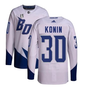 Kyle Konin Youth Adidas Tampa Bay Lightning Authentic White 2022 Stadium Series Primegreen 2022 Stanley Cup Final Jersey