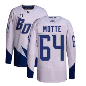 Tyler Motte Youth Adidas Tampa Bay Lightning Authentic White 2022 Stadium Series Primegreen 2022 Stanley Cup Final Jersey