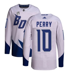 Corey Perry Youth Adidas Tampa Bay Lightning Authentic White 2022 Stadium Series Primegreen 2022 Stanley Cup Final Jersey