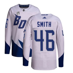 Gemel Smith Youth Adidas Tampa Bay Lightning Authentic White 2022 Stadium Series Primegreen 2022 Stanley Cup Final Jersey