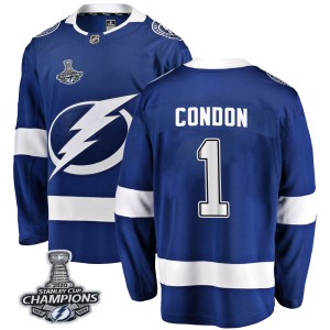 Mike Condon Men's Fanatics Branded Tampa Bay Lightning Breakaway Blue Home 2020 Stanley Cup Champions Jersey