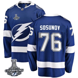 Oleg Sosunov Men's Fanatics Branded Tampa Bay Lightning Breakaway Blue Home 2020 Stanley Cup Champions Jersey
