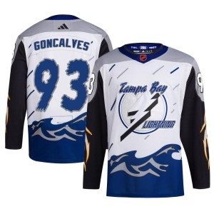 Gage Goncalves Youth Adidas Tampa Bay Lightning Authentic White Reverse Retro 2.0 Jersey