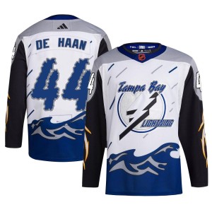 Calvin de Haan Youth Adidas Tampa Bay Lightning Authentic White Reverse Retro 2.0 Jersey