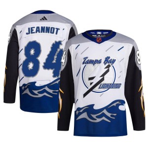 Tanner Jeannot Youth Adidas Tampa Bay Lightning Authentic White Reverse Retro 2.0 Jersey