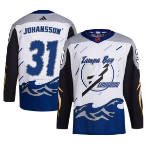 Jonas Johansson Youth Adidas Tampa Bay Lightning Authentic White Reverse Retro 2.0 Jersey