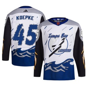 Cole Koepke Youth Adidas Tampa Bay Lightning Authentic White Reverse Retro 2.0 Jersey