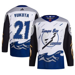 Mick Vukota Youth Adidas Tampa Bay Lightning Authentic White Reverse Retro 2.0 Jersey