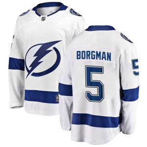 Andreas Borgman Youth Fanatics Branded Tampa Bay Lightning Breakaway White Away Jersey