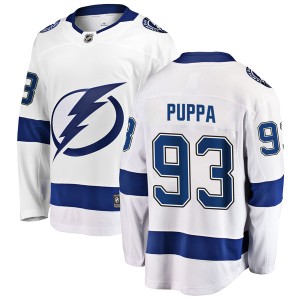 Daren Puppa Youth Fanatics Branded Tampa Bay Lightning Breakaway White Away Jersey