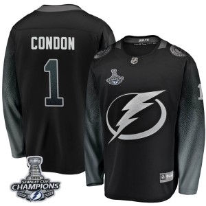 Mike Condon Youth Fanatics Branded Tampa Bay Lightning Breakaway Black Alternate 2020 Stanley Cup Champions Jersey