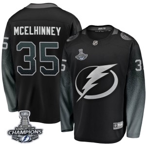 Curtis McElhinney Youth Fanatics Branded Tampa Bay Lightning Breakaway Black Alternate 2020 Stanley Cup Champions Jersey