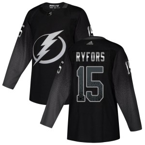 Simon Ryfors Men's Adidas Tampa Bay Lightning Authentic Black Alternate Jersey