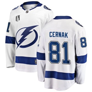 Erik Cernak Men's Fanatics Branded Tampa Bay Lightning Breakaway White Away 2022 Stanley Cup Final Jersey