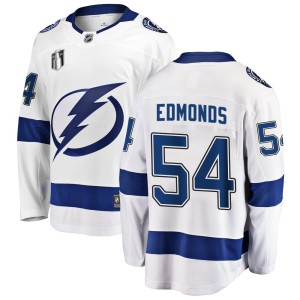 Lucas Edmonds Men's Fanatics Branded Tampa Bay Lightning Breakaway White Away 2022 Stanley Cup Final Jersey