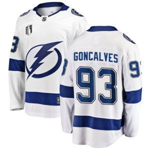 Gage Goncalves Men's Fanatics Branded Tampa Bay Lightning Breakaway White Away 2022 Stanley Cup Final Jersey