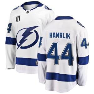 Roman Hamrlik Men's Fanatics Branded Tampa Bay Lightning Breakaway White Away 2022 Stanley Cup Final Jersey