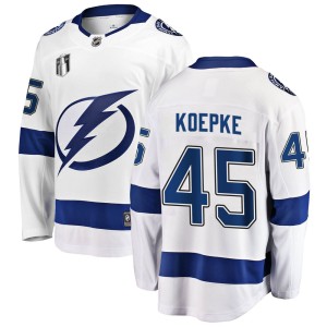 Cole Koepke Men's Fanatics Branded Tampa Bay Lightning Breakaway White Away 2022 Stanley Cup Final Jersey