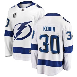 Kyle Konin Men's Fanatics Branded Tampa Bay Lightning Breakaway White Away 2022 Stanley Cup Final Jersey