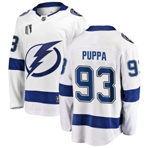 Daren Puppa Men's Fanatics Branded Tampa Bay Lightning Breakaway White Away 2022 Stanley Cup Final Jersey