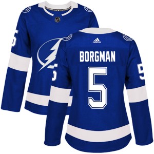 Andreas Borgman Women's Adidas Tampa Bay Lightning Authentic Blue Home Jersey