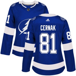 Erik Cernak Women's Adidas Tampa Bay Lightning Authentic Blue Home Jersey