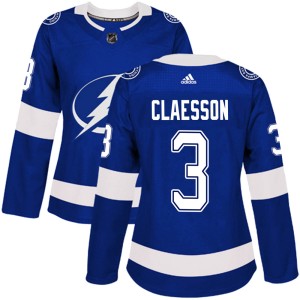 Fredrik Claesson Women's Adidas Tampa Bay Lightning Authentic Blue Home Jersey