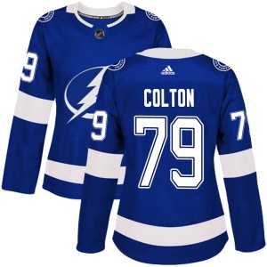 Ross Colton Women's Adidas Tampa Bay Lightning Authentic Blue Home Jersey