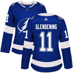 Luke Glendening Women's Adidas Tampa Bay Lightning Authentic Blue Home Jersey
