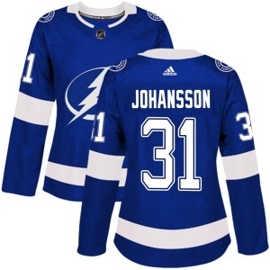 Jonas Johansson Women's Adidas Tampa Bay Lightning Authentic Blue Home Jersey