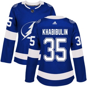 Nikolai Khabibulin Women's Adidas Tampa Bay Lightning Authentic Blue Home Jersey
