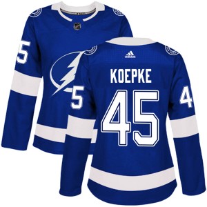 Cole Koepke Women's Adidas Tampa Bay Lightning Authentic Blue Home Jersey