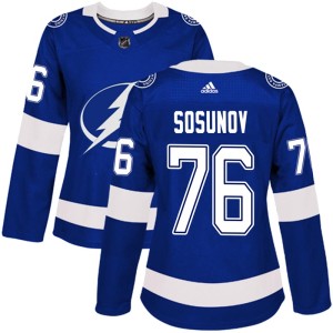 Oleg Sosunov Women's Adidas Tampa Bay Lightning Authentic Blue Home Jersey