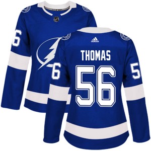 Ben Thomas Women's Adidas Tampa Bay Lightning Authentic Blue Home Jersey