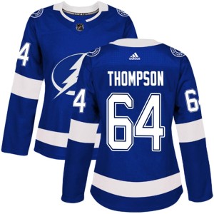 Jack Thompson Women's Adidas Tampa Bay Lightning Authentic Blue Home Jersey