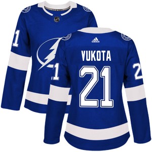 Mick Vukota Women's Adidas Tampa Bay Lightning Authentic Blue Home Jersey
