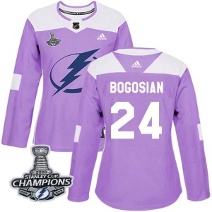 Zach Bogosian Women's Adidas Tampa Bay Lightning Authentic Purple Fights Cancer Practice 2020 Stanley Cup Champions Jersey